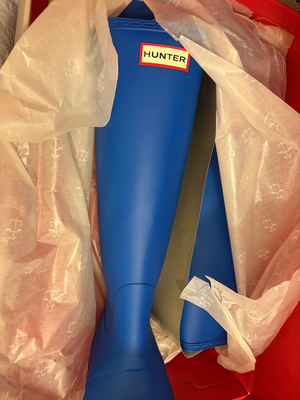 Womens royal blue hunter tall rain boots